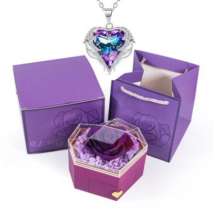 Love heart eternal rose jewelry box