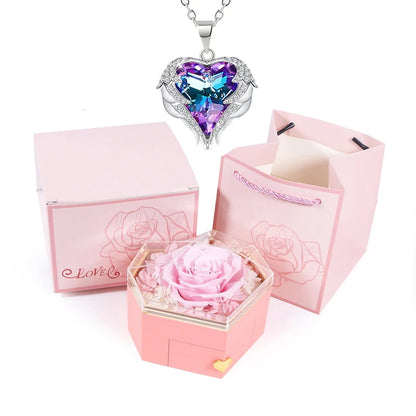 Love heart eternal rose jewelry box