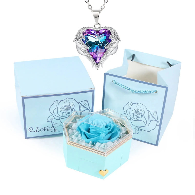 Love heart eternal rose jewelry box