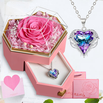 Love heart eternal rose jewelry box