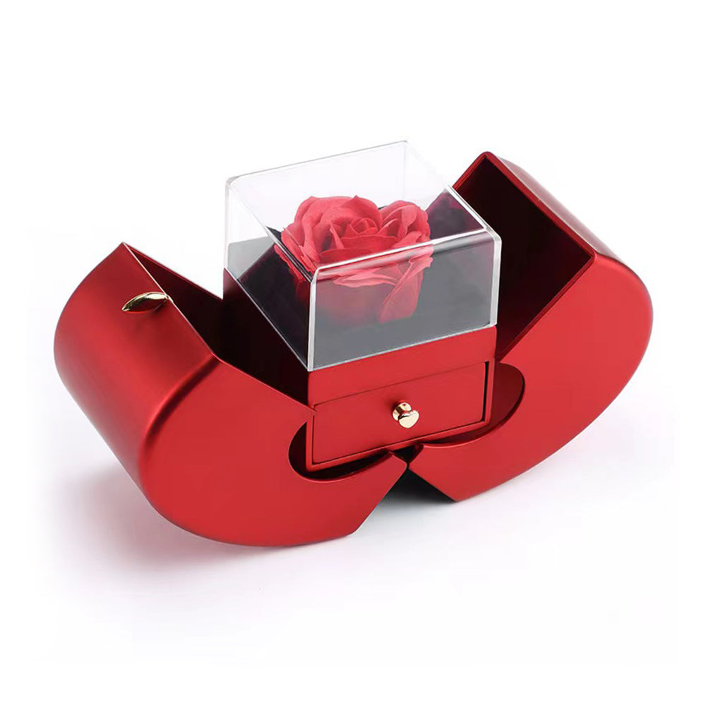 Rose flower jewelry gift box with necklace