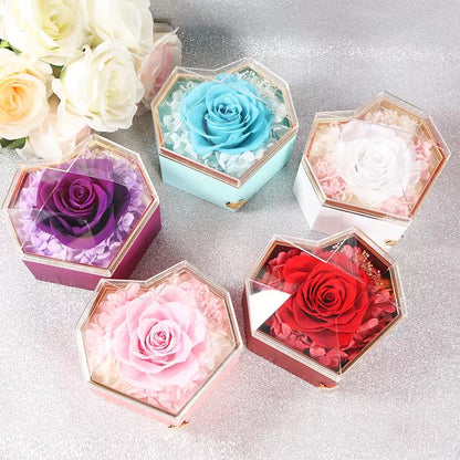 Love heart eternal rose jewelry box