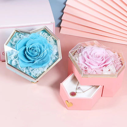 Love heart eternal rose jewelry box