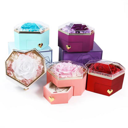 Love heart eternal rose jewelry box