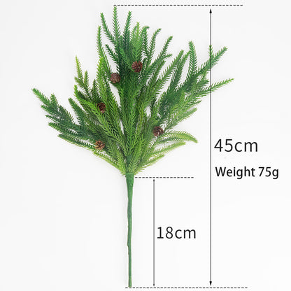 18-inch faux Norfolk Pine Green Christmas Pine Branch Indoor/Outdoor Decor (6-piece set)