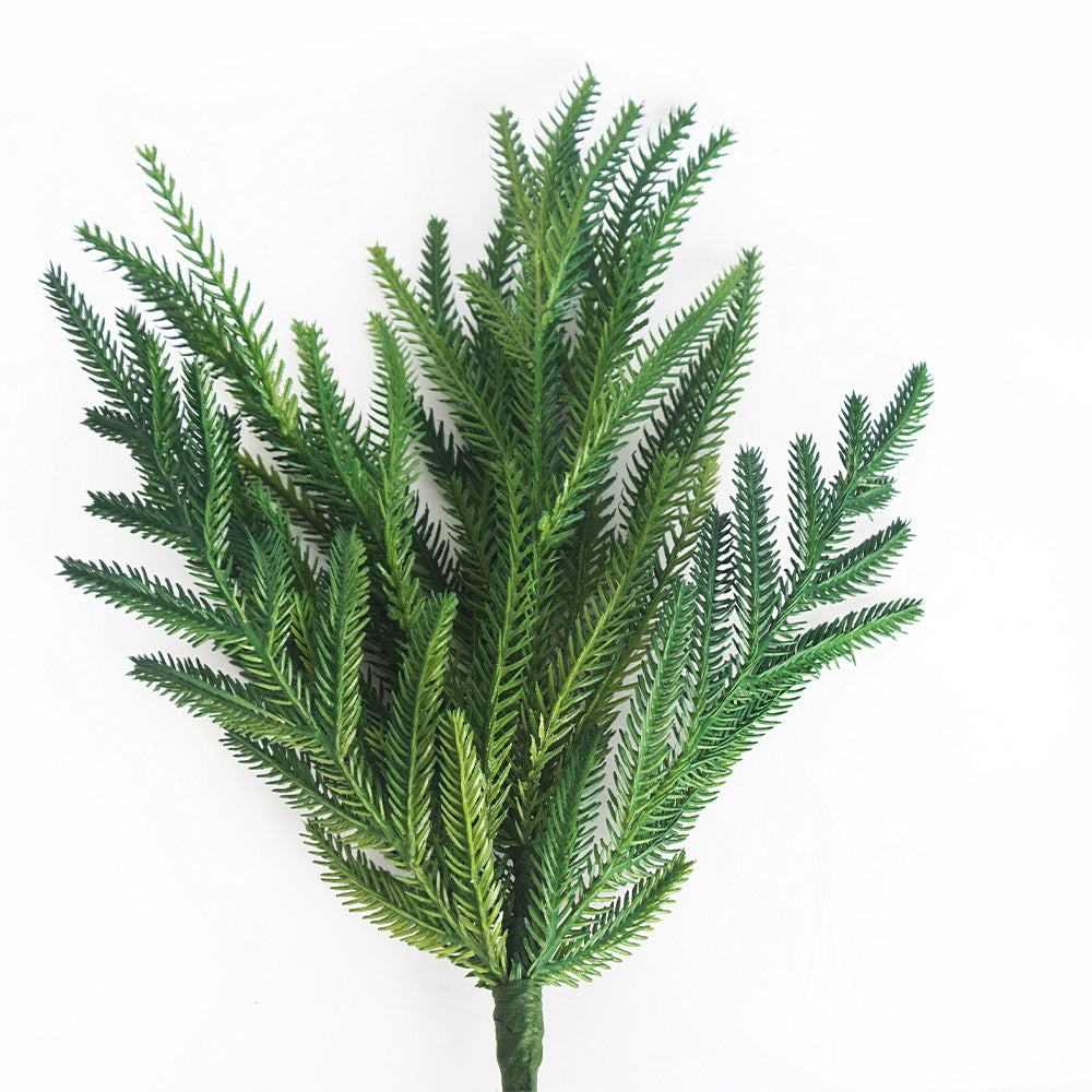 18-inch faux Norfolk Pine Green Christmas Pine Branch Indoor/Outdoor Decor (6-piece set)