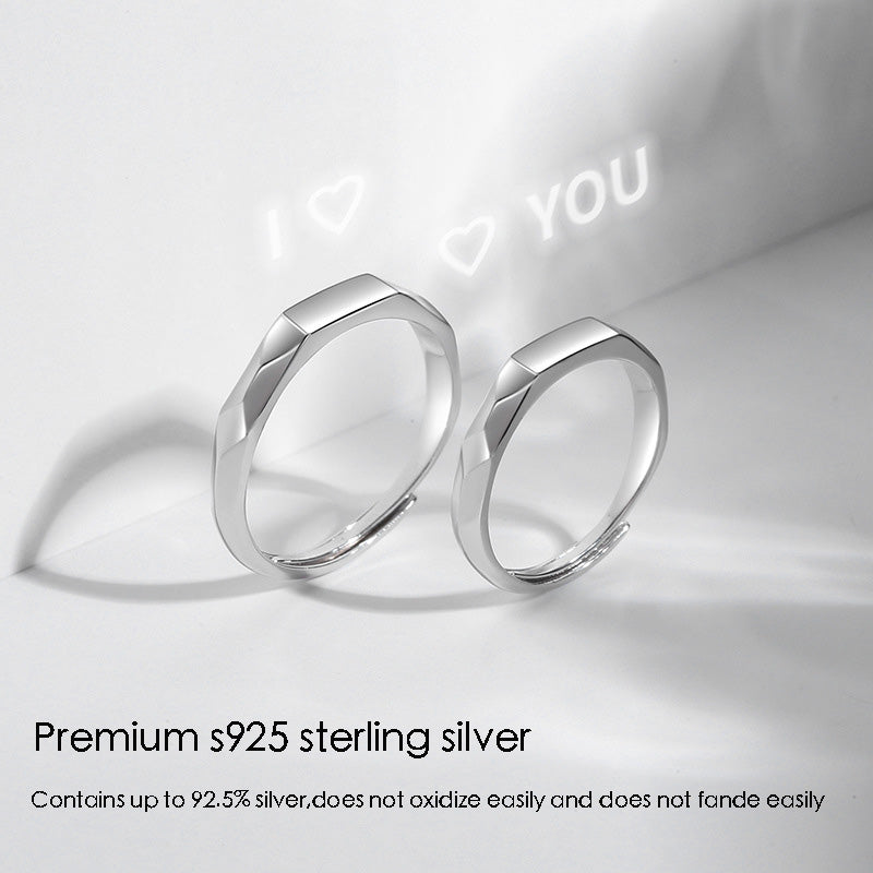 925 adjustable engagement party wedding gift light reflective ring