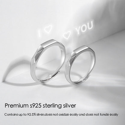 925 adjustable engagement party wedding gift light reflective ring