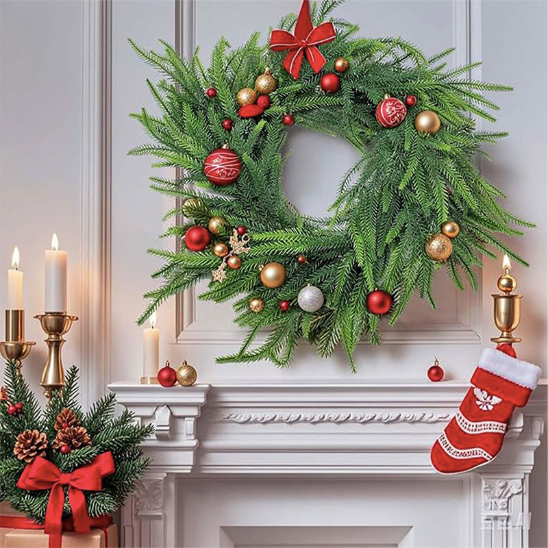 24-inch Christmas Norfolk pine swarm garland artificial greenery holiday fireplace indoor-outdoor decor