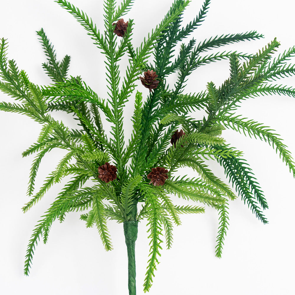 18-inch faux Norfolk Pine Green Christmas Pine Branch Indoor/Outdoor Decor (6-piece set)