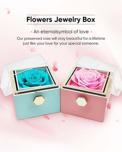 Spin Eternal Flower Jewelry Box of natural crystal necklace Gift