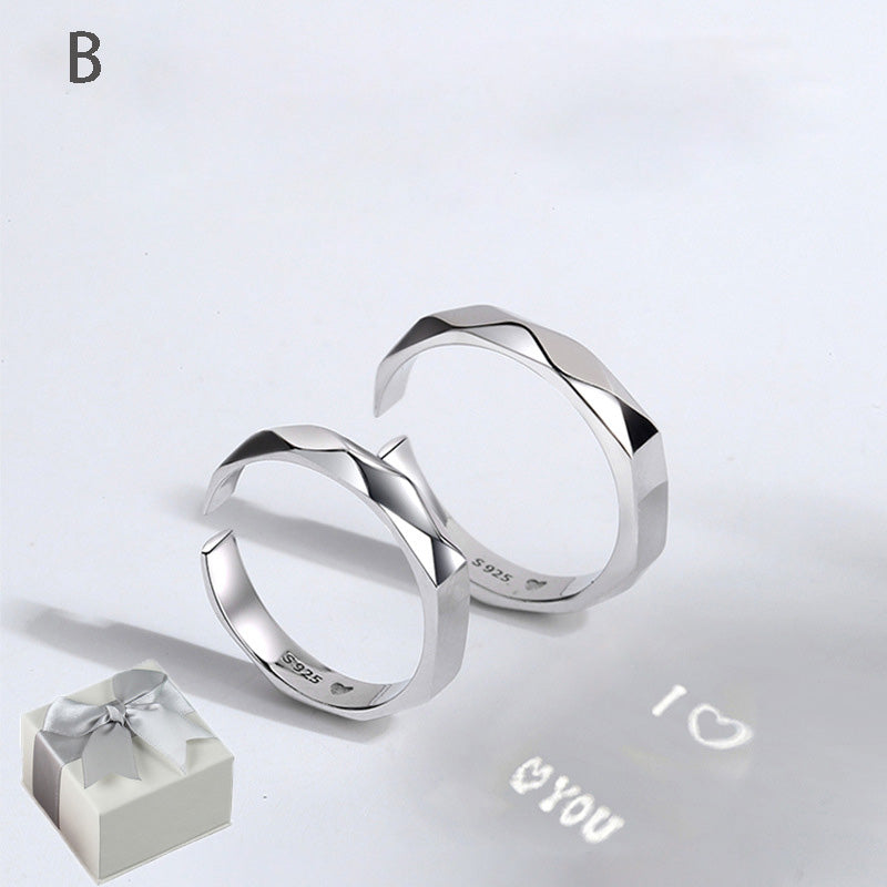 925 adjustable engagement party wedding gift light reflective ring