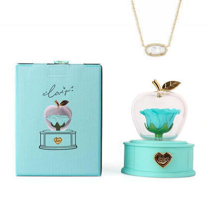 2025 new Christmas apple gift box acrylic eternal rose jewelry box necklace for younger gifts