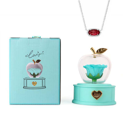 2025 new Christmas apple gift box acrylic eternal rose jewelry box necklace for younger gifts