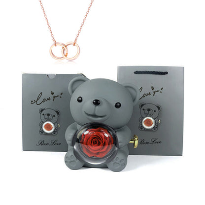 Joyero con collar de oso rosa eterna