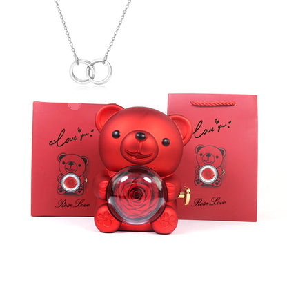 Joyero con collar de oso rosa eterna