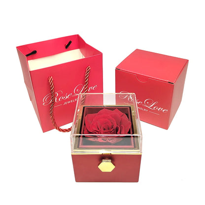 Spin Eternal Flower Jewelry Box of natural crystal necklace Gift