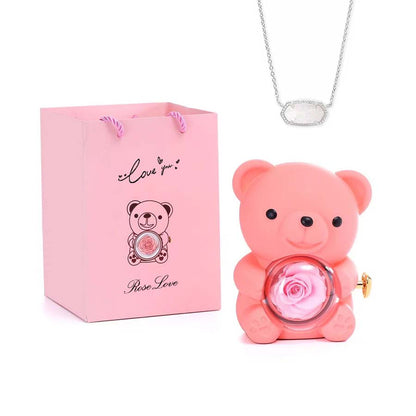 Hug Bear Spin Eternal Flower jewelry box necklace gift