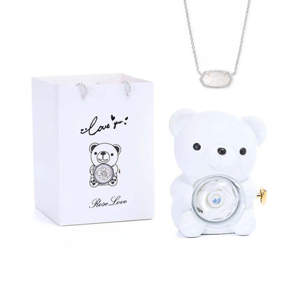 Hug Bear Spin Eternal Flower jewelry box necklace gift